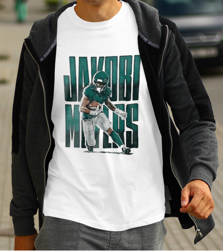 Jakobi Meyers Football Player Carrying Ball Distressed T-Shirt