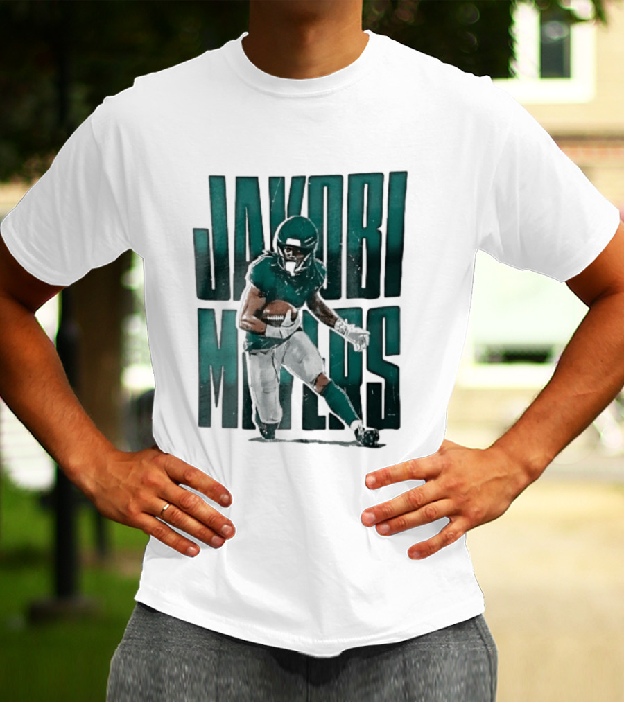Jakobi Meyers Football Player Carrying Ball Distressed T-Shirt