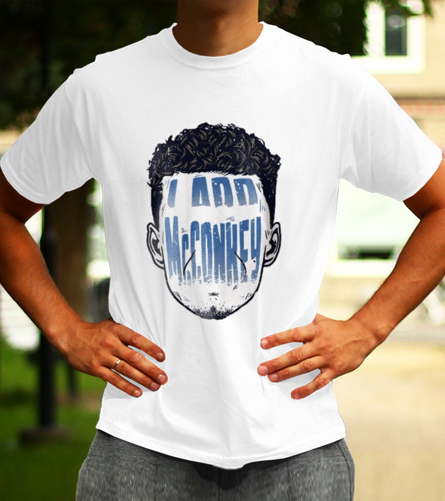Ladd McConkey Curly Hair Face T-Shirt