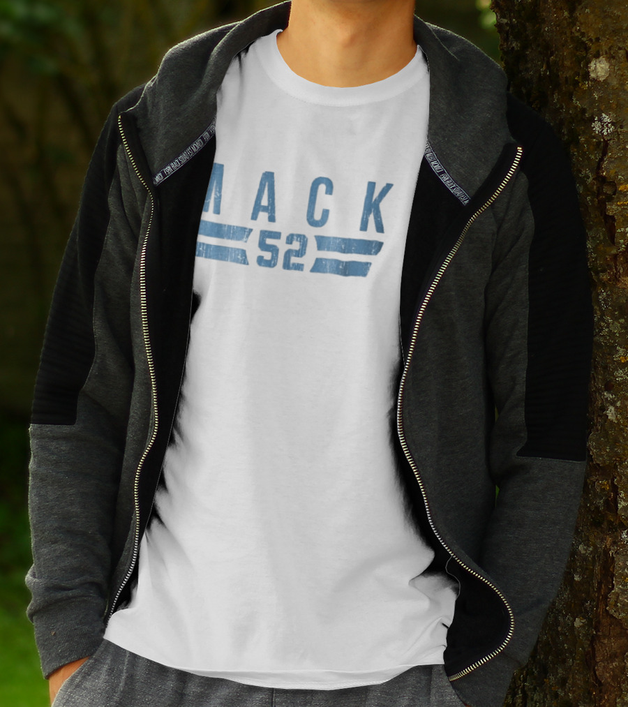 Mack 52 Distressed Blue Vintage Style Double Horizontal Stripes T-Shirt