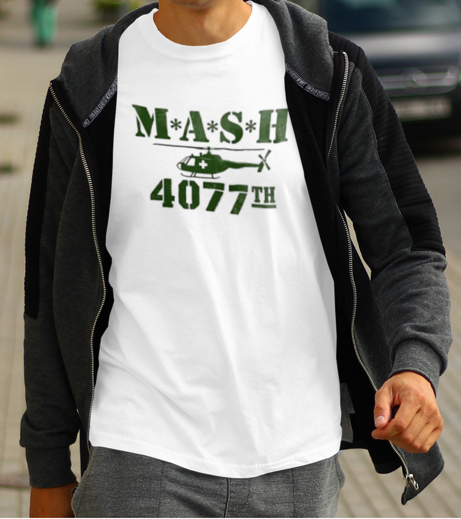 MASH 4077th Helicopter Classic TV Series Military T-Shirt