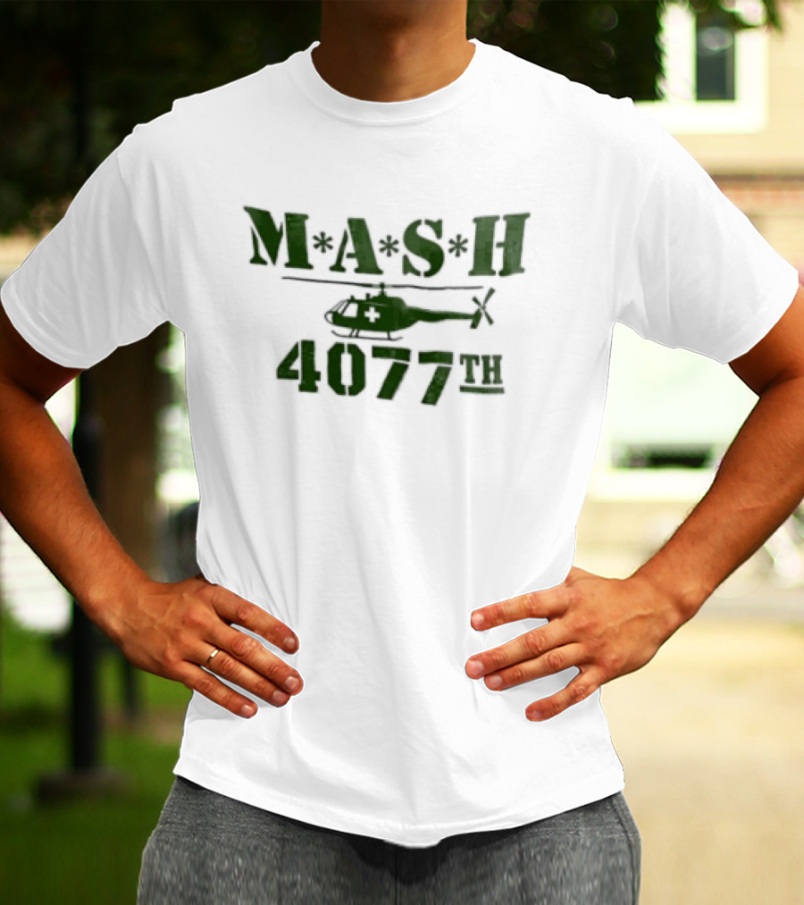 MASH 4077th Helicopter Classic TV Series Military T-Shirt