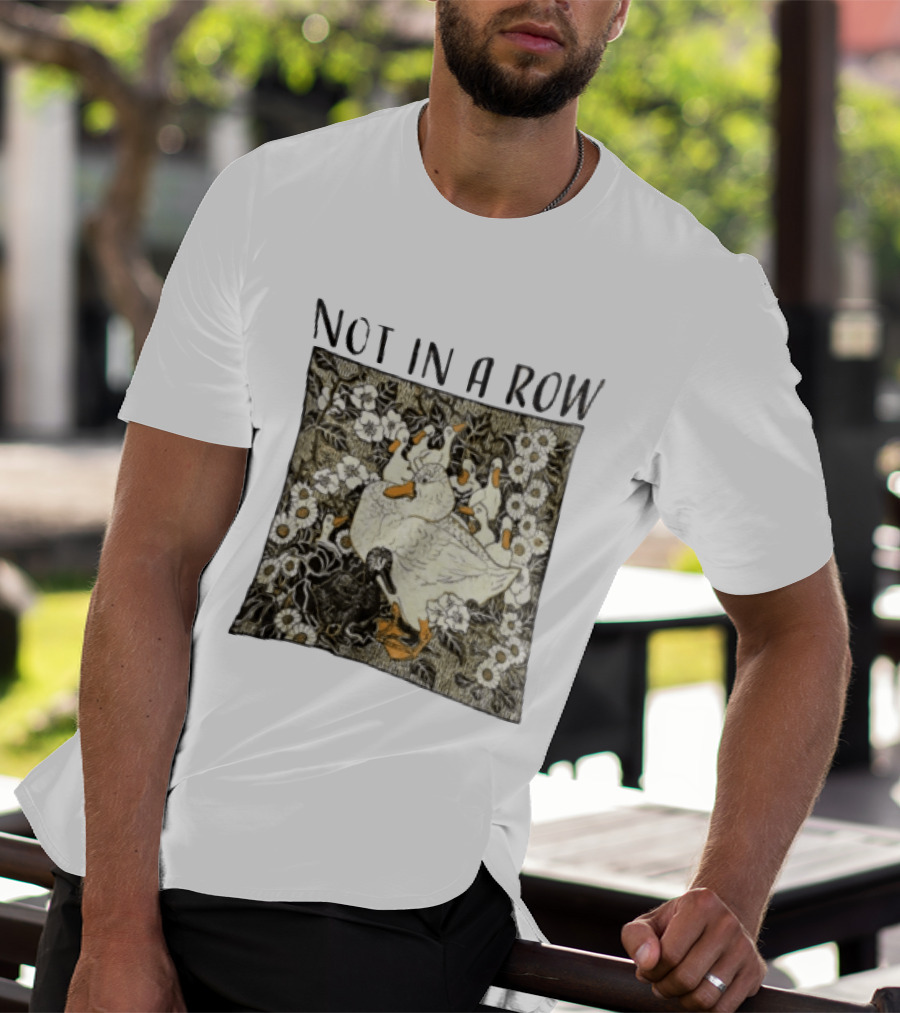 Not In A Row Ducks Floral Pattern Botanical T-Shirt