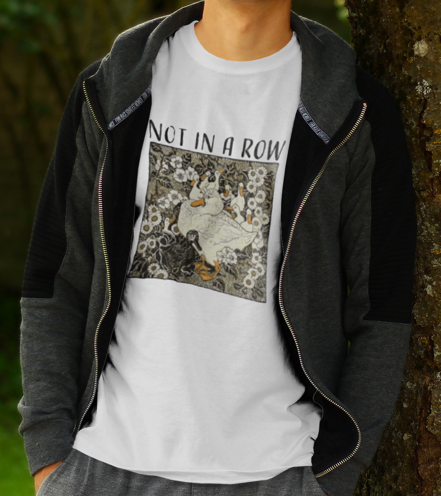 Not In A Row Ducks Floral Pattern Botanical T-Shirt