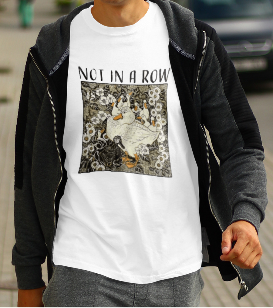 Not In A Row Ducks Floral Pattern Botanical T-Shirt