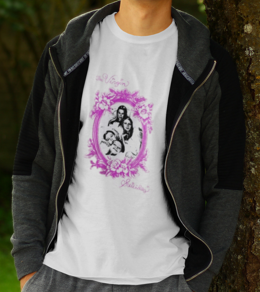 The Virgin Suicides Girls Pink Floral Oval Frame T-Shirt