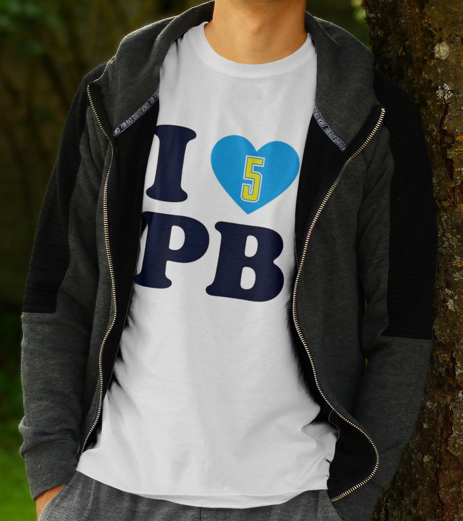 I Love PB Heart 5 Blue And Yellow T-Shirt