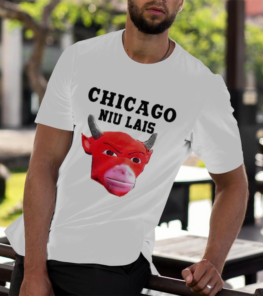 Chicago Bulls Niu Lais Red Bull Head T-Shirt