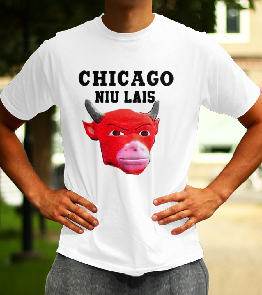 Chicago Bulls Niu Lais Red Bull Head T-Shirt