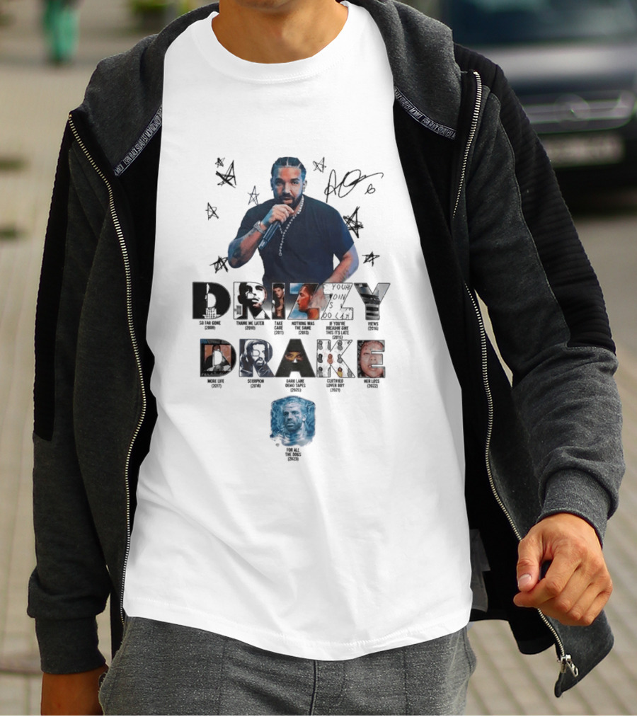 Drake Drizzy Album Titles Collage Hip Hop Artist Montage T-Shirt
