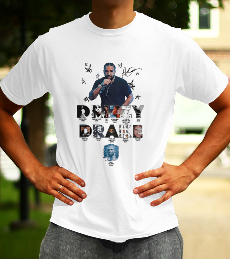 Drake Drizzy Album Titles Collage Hip Hop Artist Montage T-Shirt