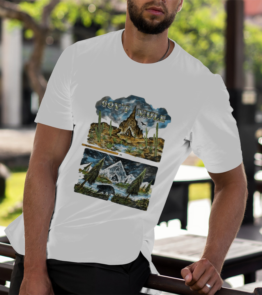 Govt Mule Two Night Kicking In Your Stall 2026 Santa Fe Aug 22 Vail Aug 23 Desert Scene Bear Mountain T-Shirt