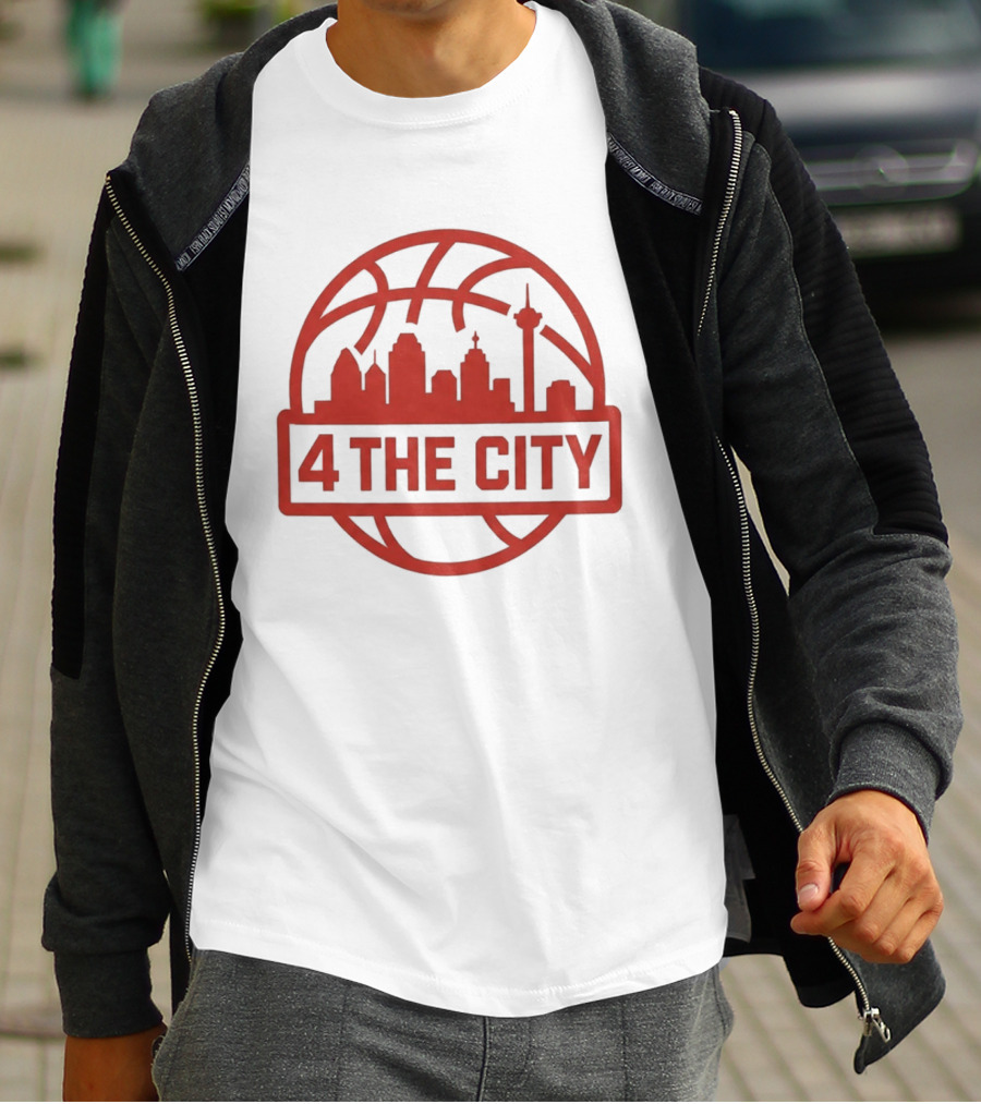 Kingston Flemings Basketball City Skyline 4 The City T-Shirt