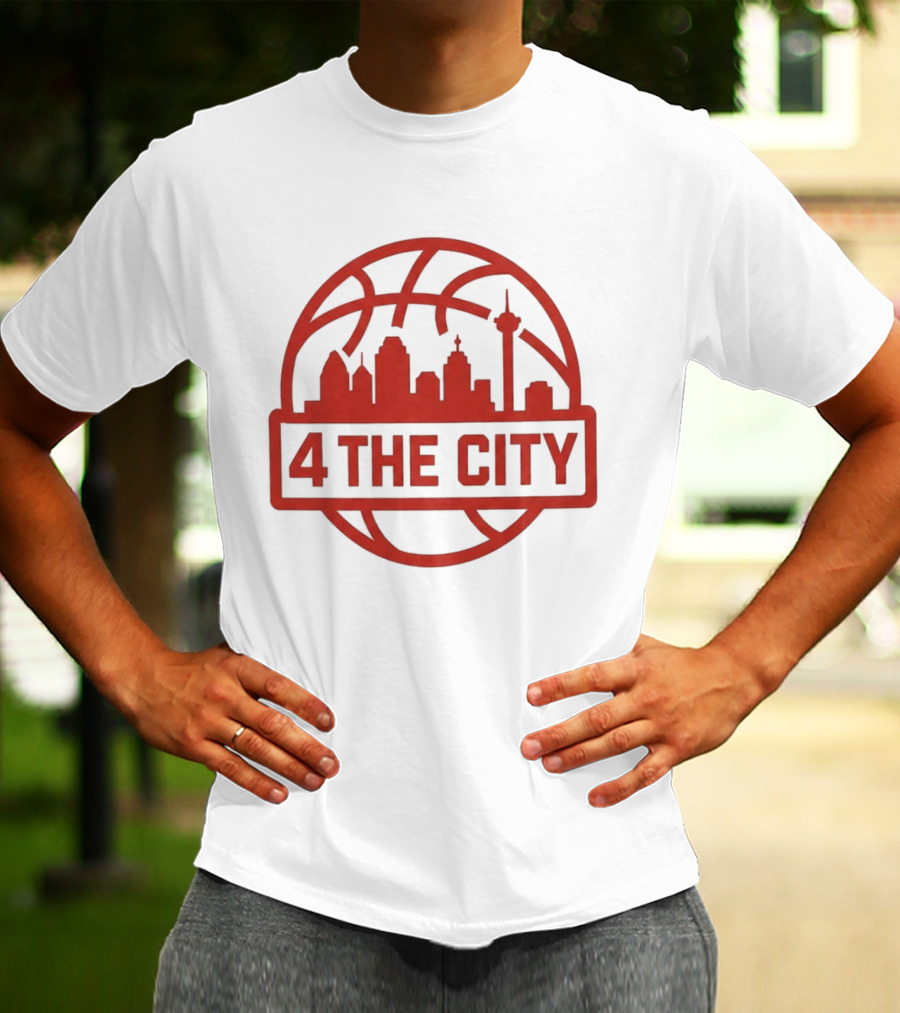 Kingston Flemings Basketball City Skyline 4 The City T-Shirt