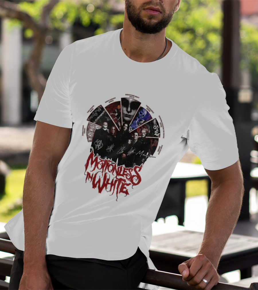 Motionless In White Band Album Art Collage Wheel T-Shirt