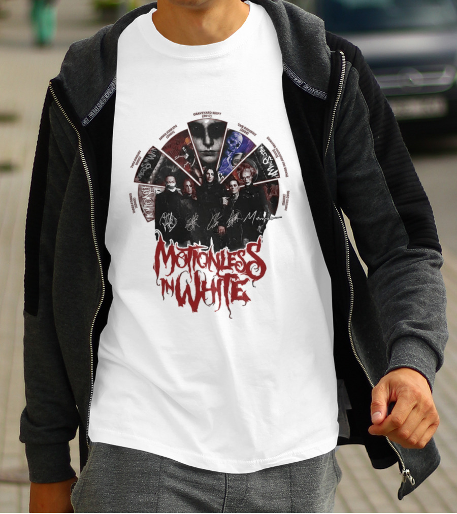 Motionless In White Band Album Art Collage Wheel T-Shirt