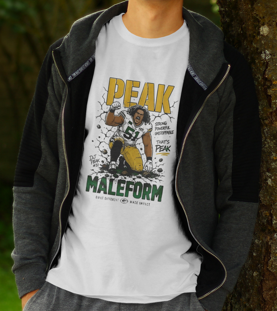 Peak Maleform Green Bay Packers #61 Strong Powerful Unstoppable T-Shirt