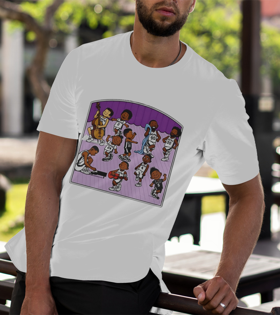 San Antonio Spurs Cartoon Players Music Band Comedy T-Shirt