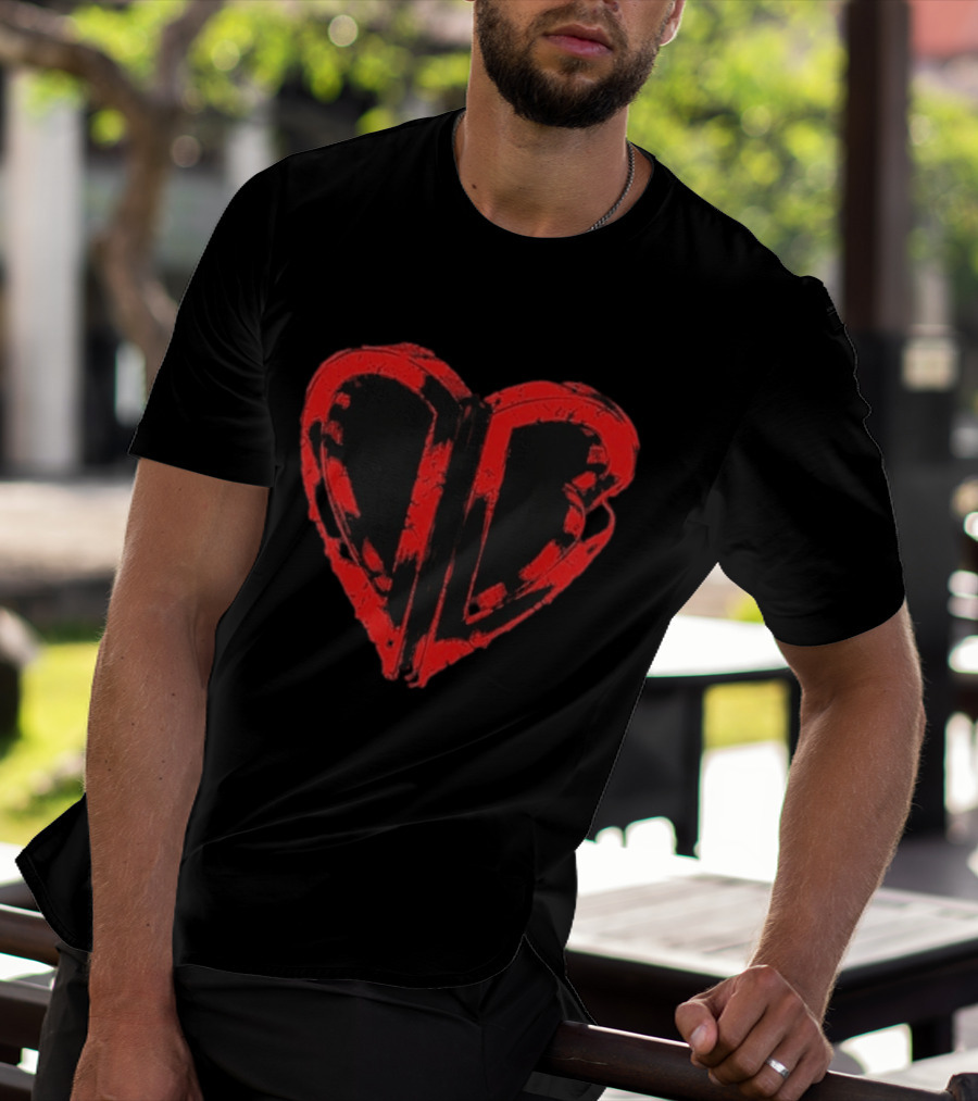 50cent Inferno Red DB Villain Distorted Heart T-Shirt