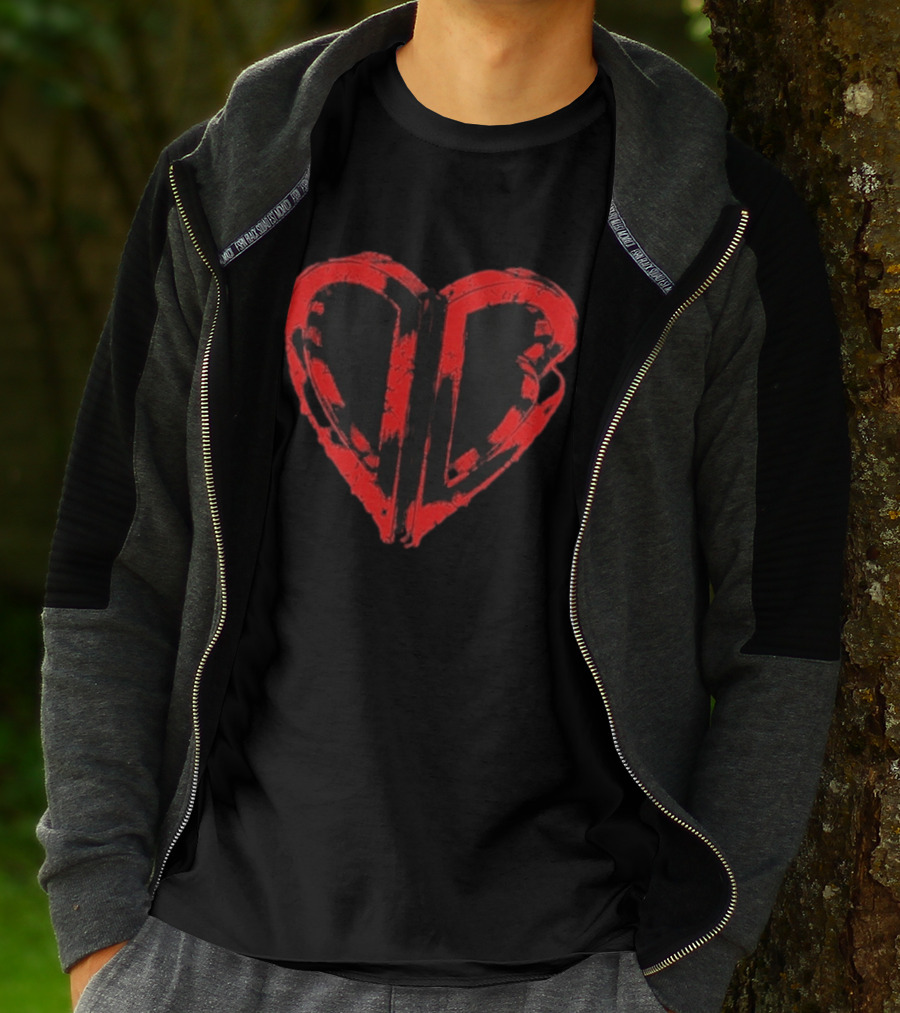 50cent Inferno Red DB Villain Distorted Heart T-Shirt