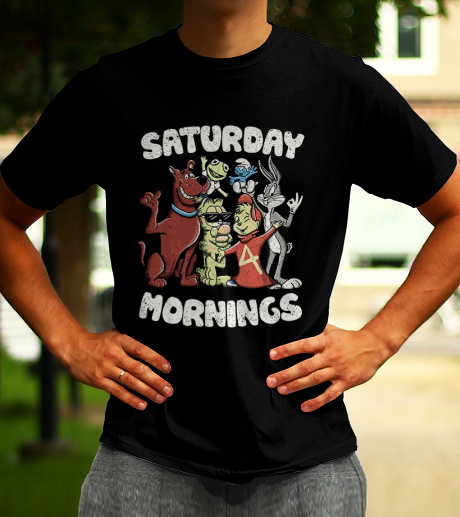 Saturday Mornings With Classic Cartoon Characters T-Shirt