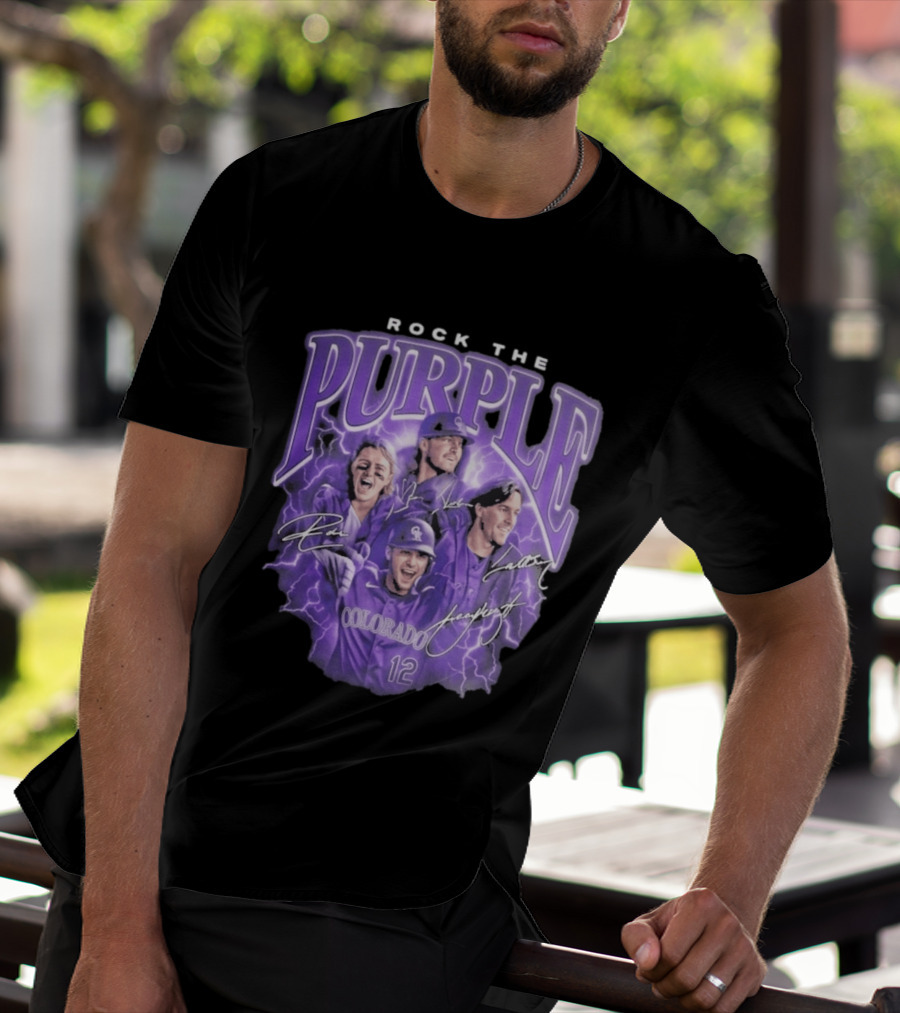 Colorado Rockies Rock The Purple 2026 Team Signatures T-Shirt