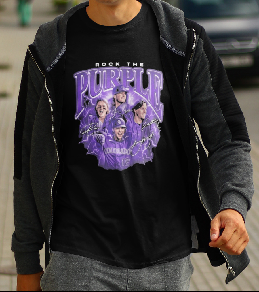 Colorado Rockies Rock The Purple 2026 Team Signatures T-Shirt