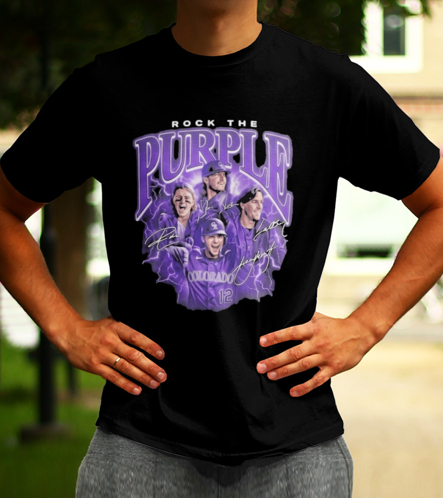 Colorado Rockies Rock The Purple 2026 Team Signatures T-Shirt
