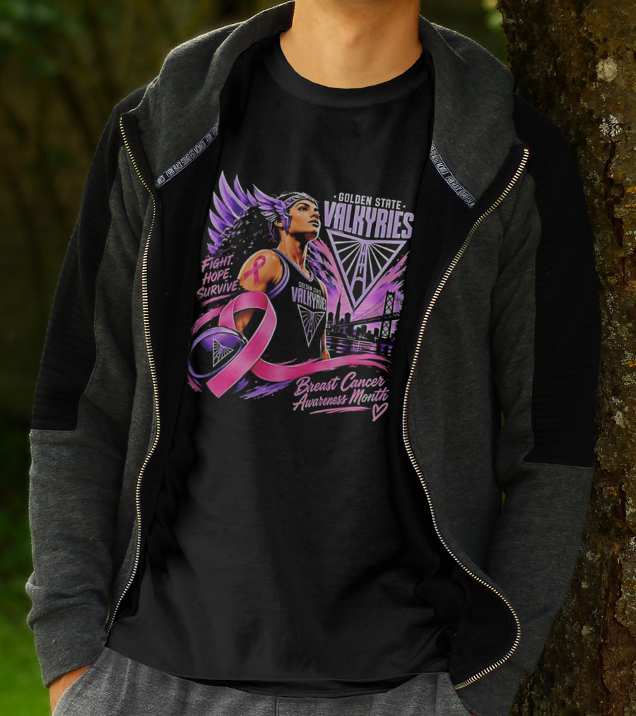 Golden State Valkyries Fight Hope Survive Breast Cancer Awareness Month T-Shirt