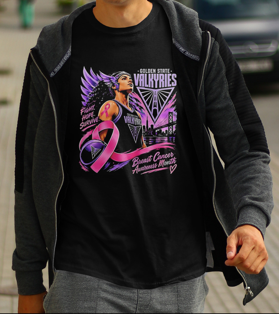 Golden State Valkyries Fight Hope Survive Breast Cancer Awareness Month T-Shirt
