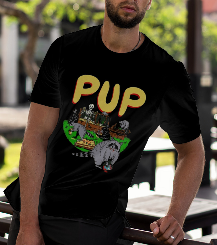 Pup The Band Racoon 2026 Tour Toronto ON Canada Pop Up Festive Skeleton Party T-Shirt
