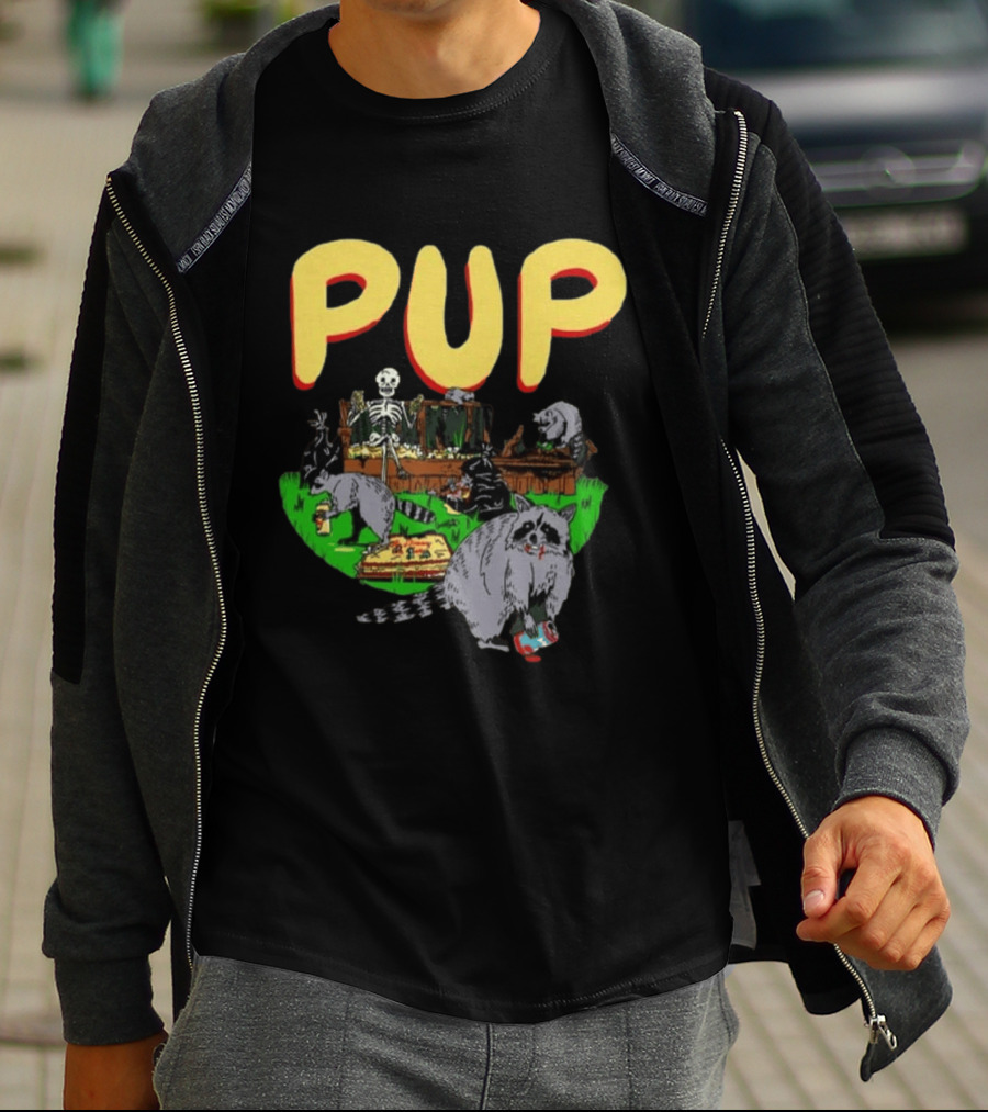 Pup The Band Racoon 2026 Tour Toronto ON Canada Pop Up Festive Skeleton Party T-Shirt