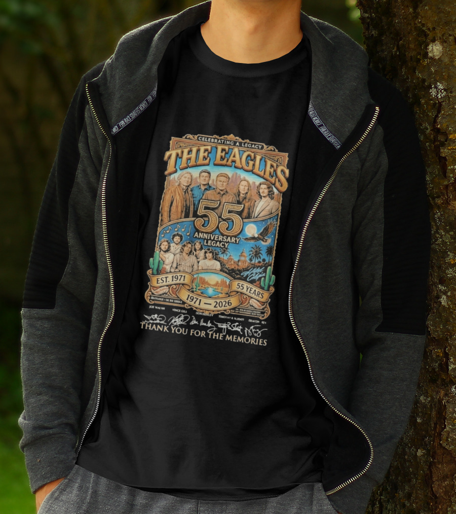 Celebrating A Legacy The Eagles 55 Anniversary 1971 2026 Thank You For The Memories T-Shirt