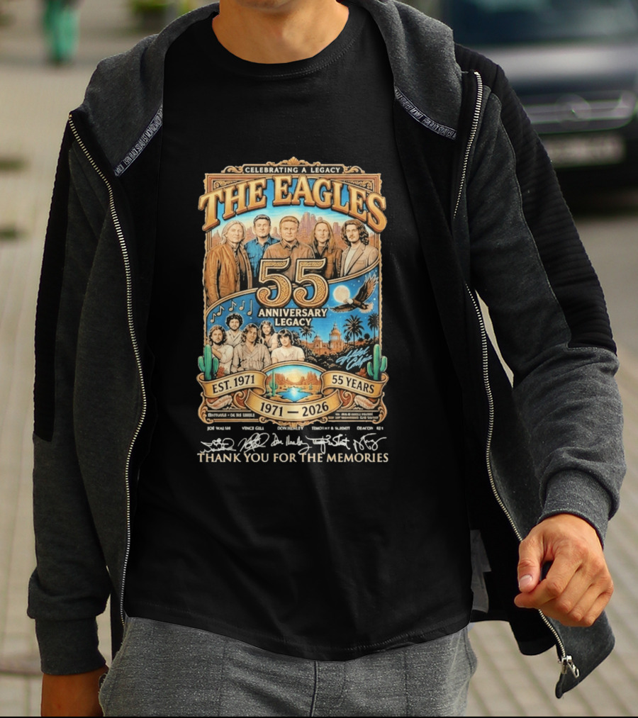 Celebrating A Legacy The Eagles 55 Anniversary 1971 2026 Thank You For The Memories T-Shirt