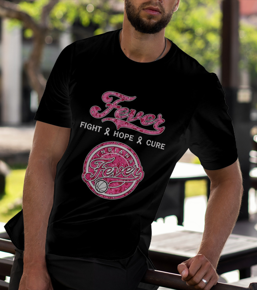 Indiana Fever Fight Hope Cure Breast Cancer Awareness Ribbon Fever 2026 T-Shirt