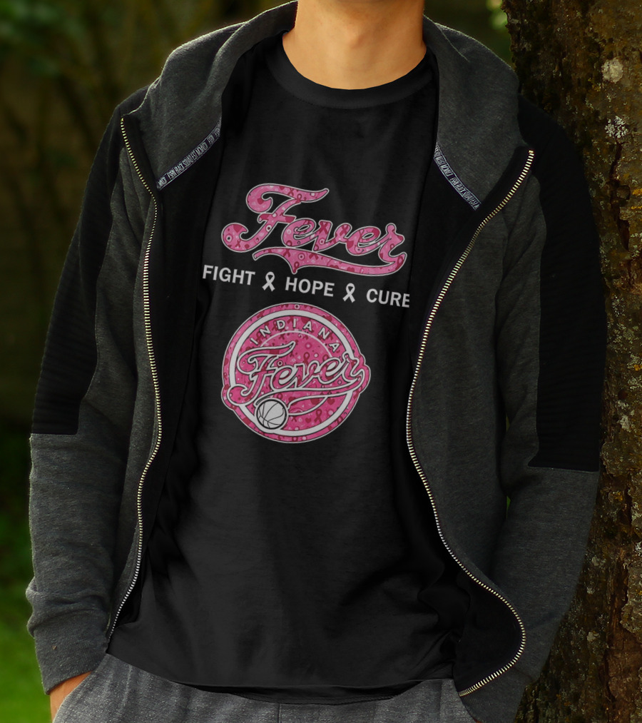 Indiana Fever Fight Hope Cure Breast Cancer Awareness Ribbon Fever 2026 T-Shirt