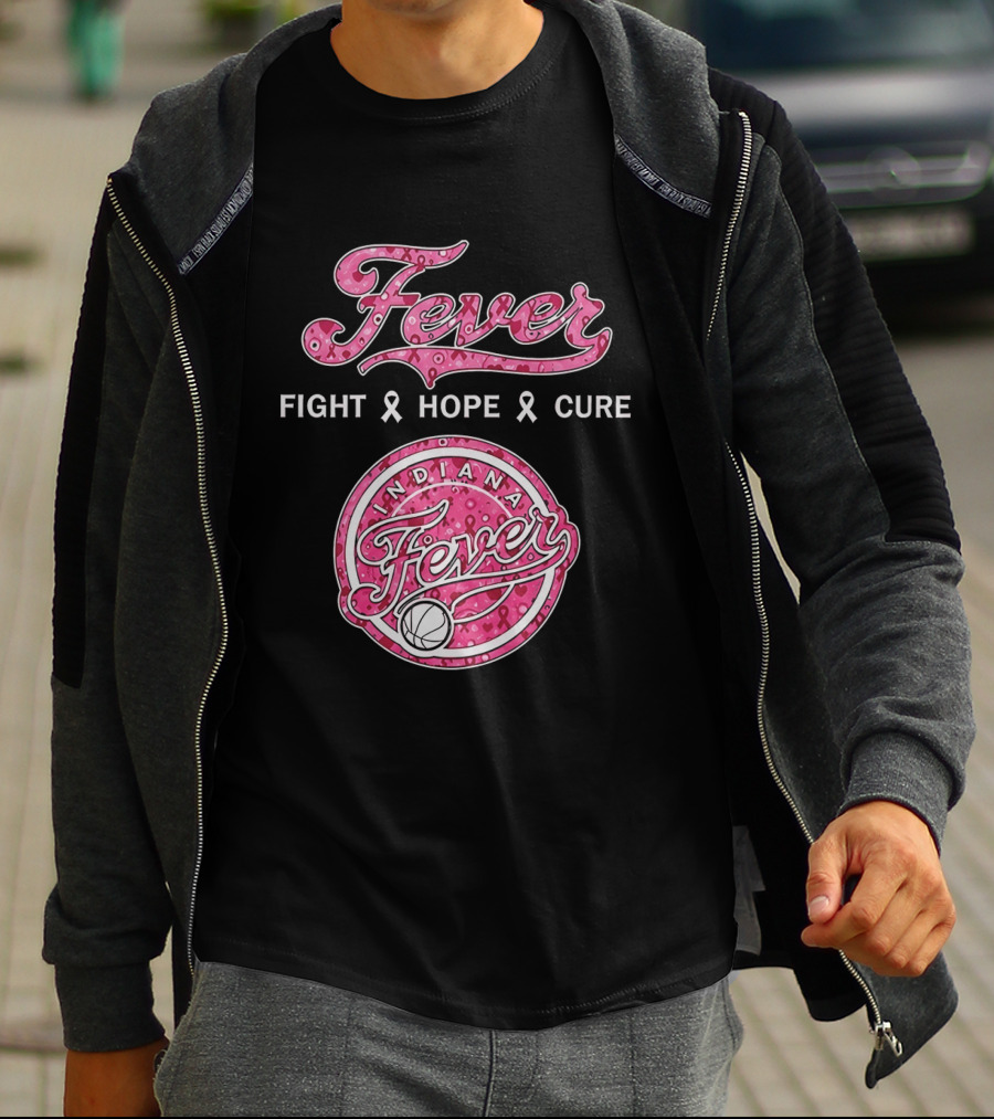 Indiana Fever Fight Hope Cure Breast Cancer Awareness Ribbon Fever 2026 T-Shirt