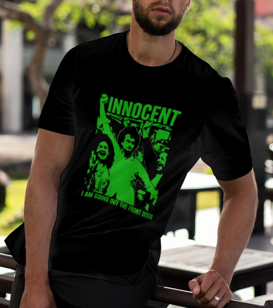 Innocent I Am Going Out The Front Door Retro Style People In Motion T-Shirt