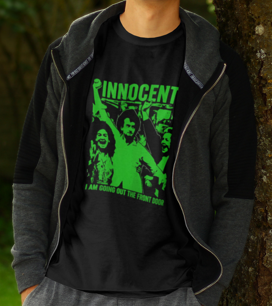 Innocent I Am Going Out The Front Door Retro Style People In Motion T-Shirt