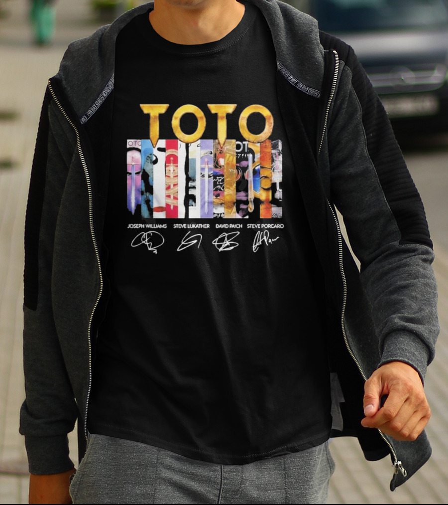TOTO Band Discography Joseph Williams Steve Lukather David Paich Steve Porcaro Signatures Rock T-Shirt