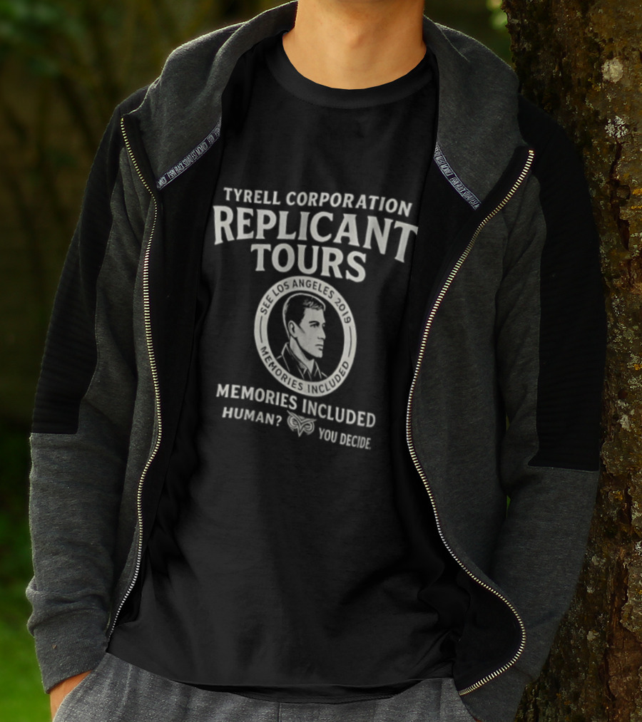 Tyrell Corporation Replicant Tours Memories Included Human You Decide Los Angeles 2019 T-Shirt