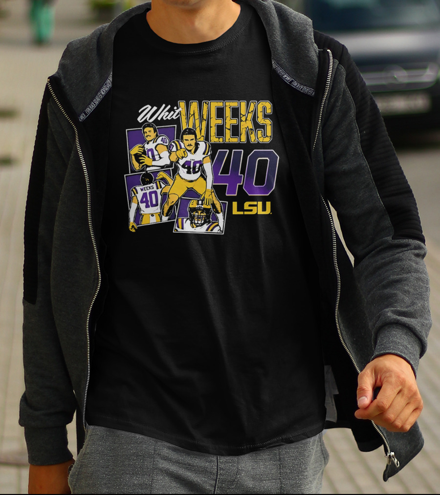 Whit Weeks LSU Tigers Number 40 College Football Collage T-Shirt