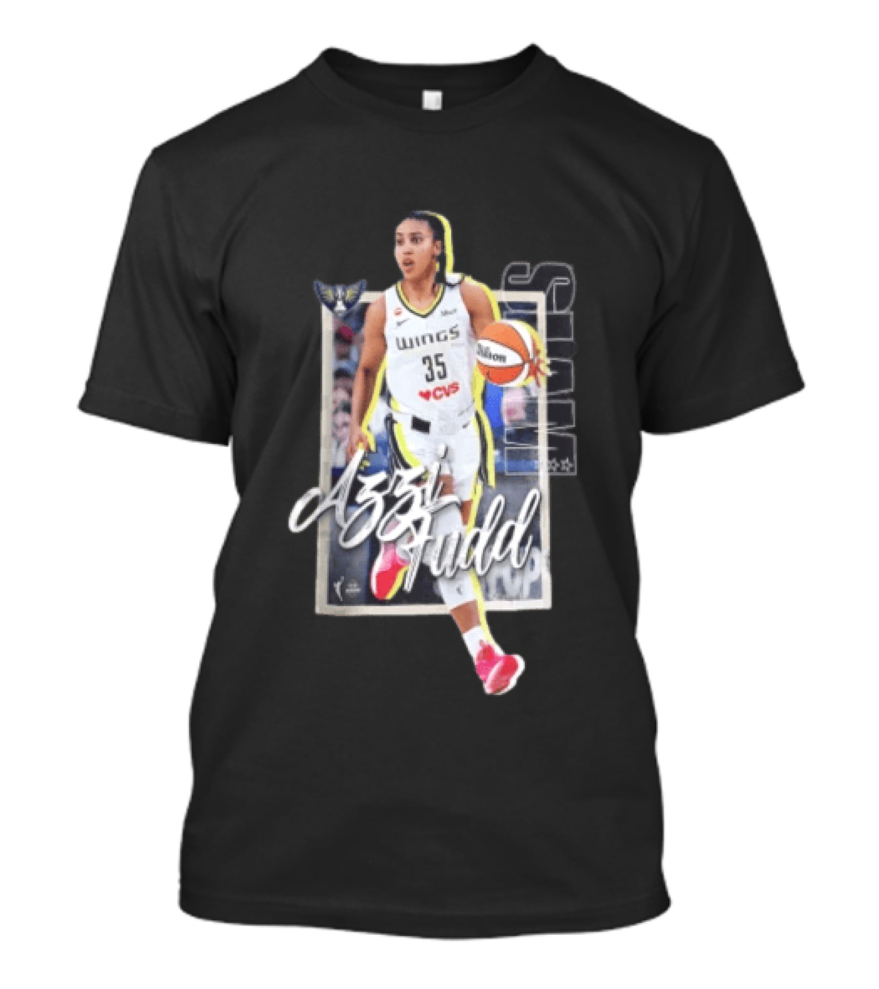 Dallas Wings Azzi Fudd 35 Basketball Player With Ball T-Shirt