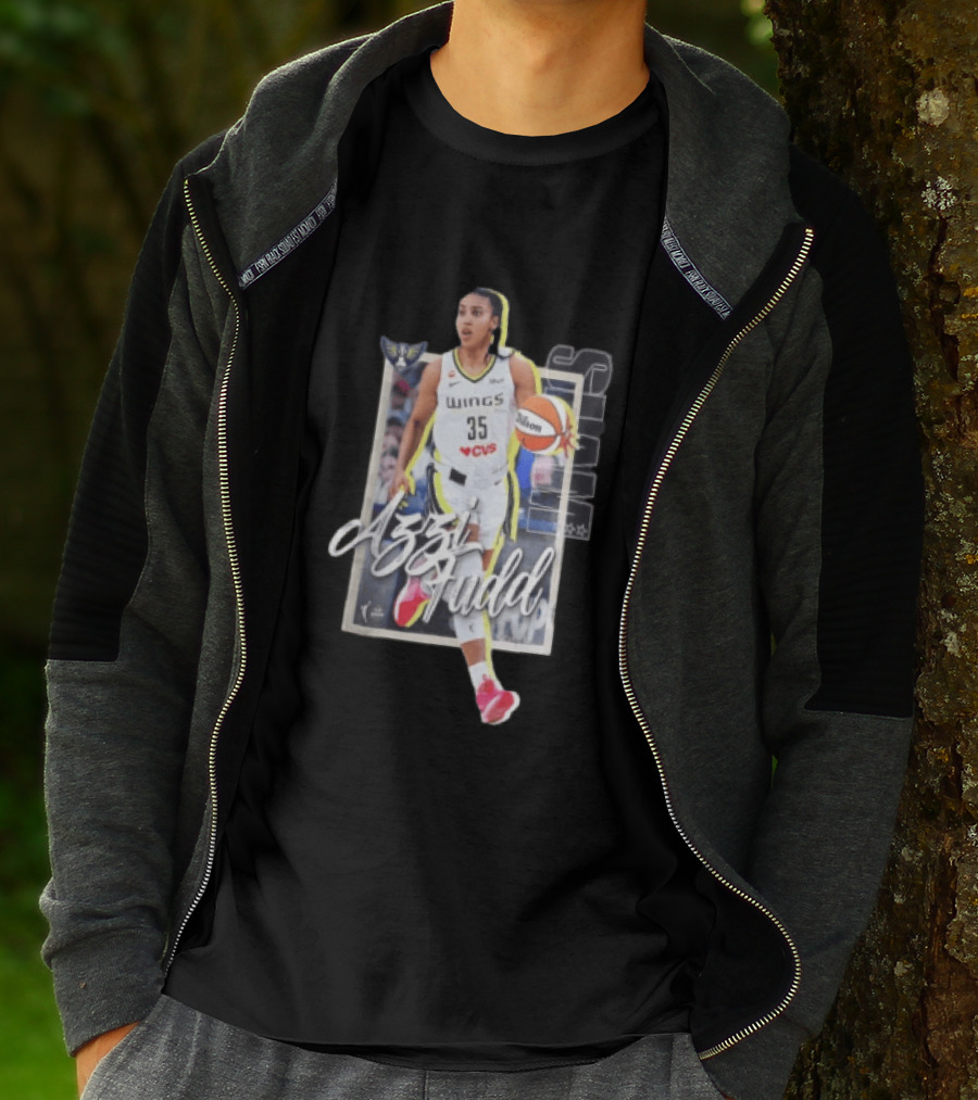 Dallas Wings Azzi Fudd 35 Basketball Player With Ball T-Shirt