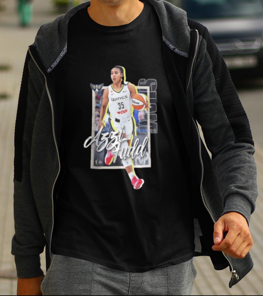 Dallas Wings Azzi Fudd 35 Basketball Player With Ball T-Shirt