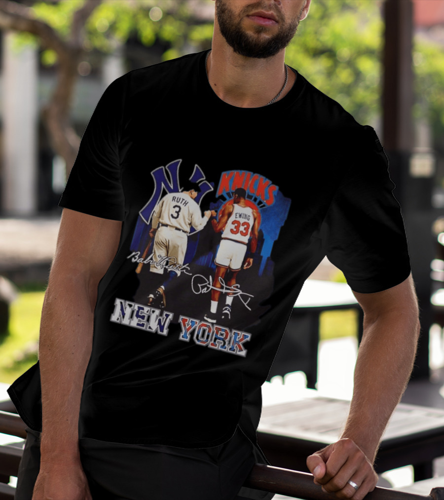 New York Ruth Ewing Yankees Knicks Legends T-Shirt