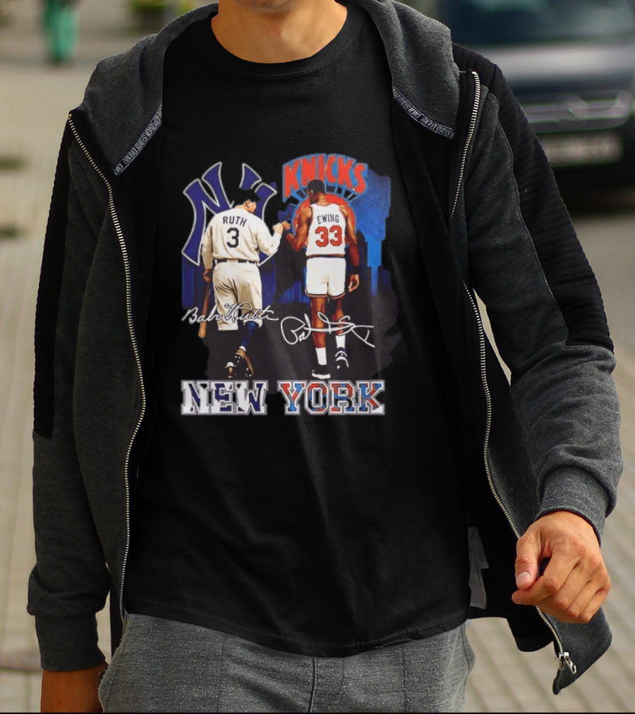 New York Ruth Ewing Yankees Knicks Legends T-Shirt