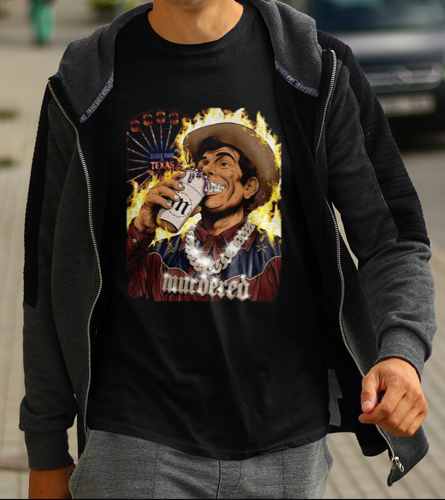 Big Tex State Fair Of Texas Ferris Wheel Fire Drinking Can Highlight T-Shirt