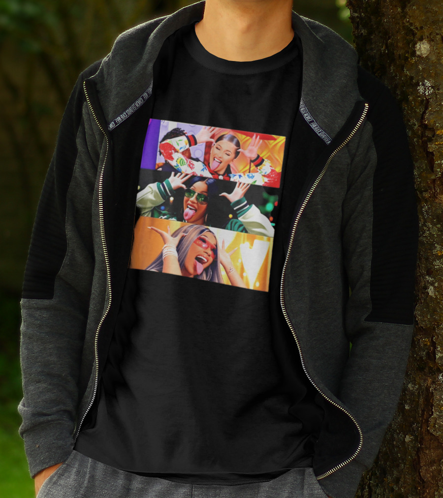 Cardi B Funny Faces Tongue Out Rapper Hip Hop Celebrity T-Shirt