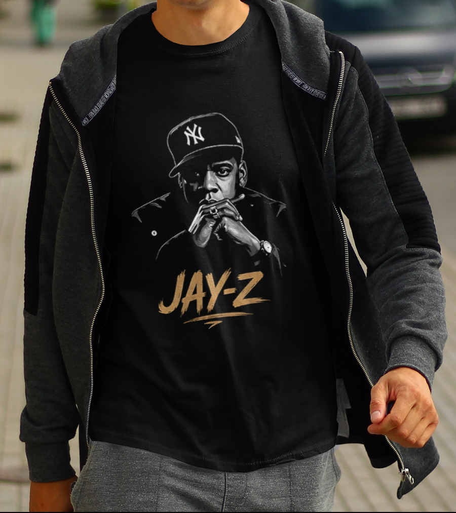 Jay Z Hip Hop Artist Featuring New York Yankees Cap T-Shirt